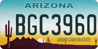 AZ license plate BGC3960