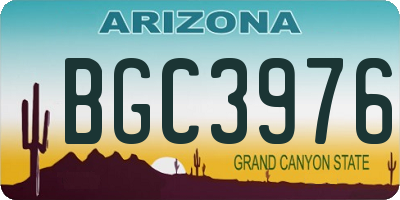 AZ license plate BGC3976