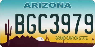 AZ license plate BGC3979