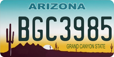 AZ license plate BGC3985