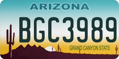 AZ license plate BGC3989