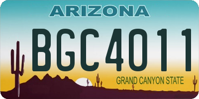 AZ license plate BGC4011