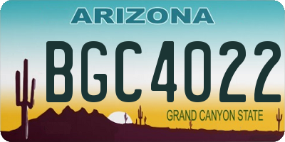 AZ license plate BGC4022