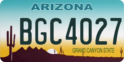 AZ license plate BGC4027