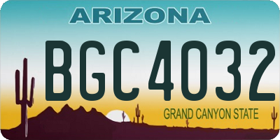 AZ license plate BGC4032