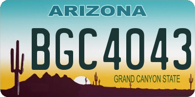 AZ license plate BGC4043