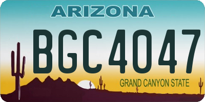 AZ license plate BGC4047