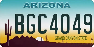 AZ license plate BGC4049