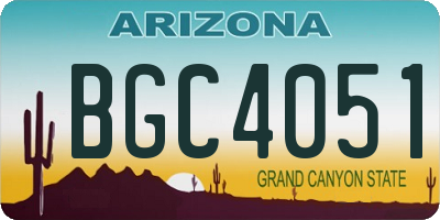 AZ license plate BGC4051