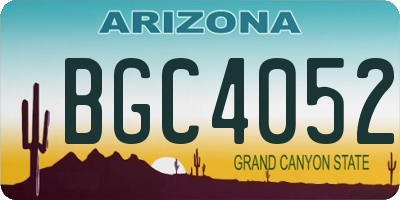 AZ license plate BGC4052