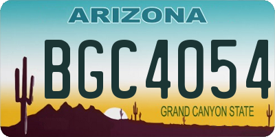 AZ license plate BGC4054