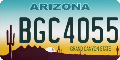 AZ license plate BGC4055