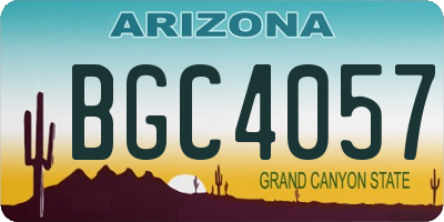 AZ license plate BGC4057