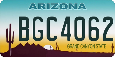 AZ license plate BGC4062