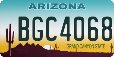 AZ license plate BGC4068