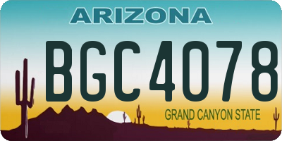 AZ license plate BGC4078