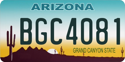 AZ license plate BGC4081