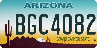 AZ license plate BGC4082