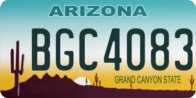 AZ license plate BGC4083