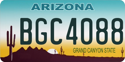 AZ license plate BGC4088