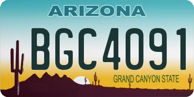 AZ license plate BGC4091