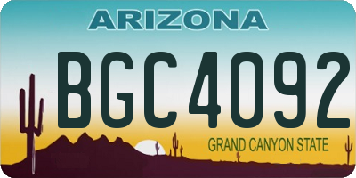 AZ license plate BGC4092