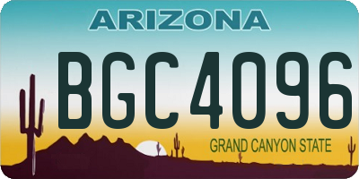 AZ license plate BGC4096