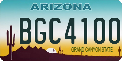 AZ license plate BGC4100