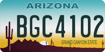 AZ license plate BGC4102