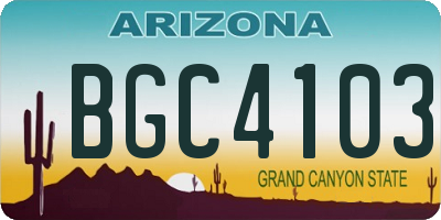 AZ license plate BGC4103