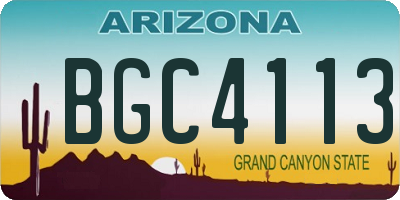 AZ license plate BGC4113