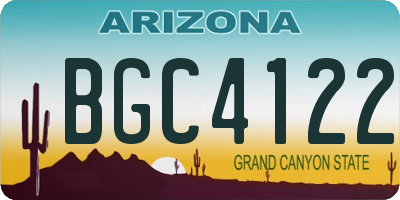 AZ license plate BGC4122