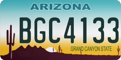 AZ license plate BGC4133