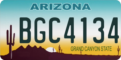 AZ license plate BGC4134