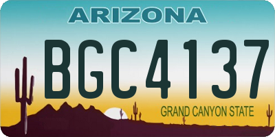 AZ license plate BGC4137