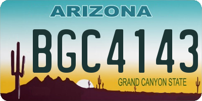 AZ license plate BGC4143
