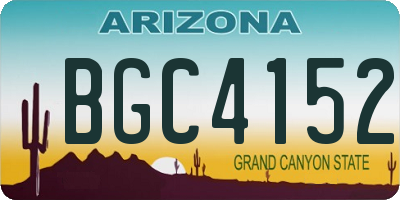 AZ license plate BGC4152