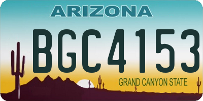 AZ license plate BGC4153