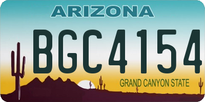 AZ license plate BGC4154