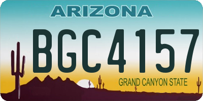 AZ license plate BGC4157