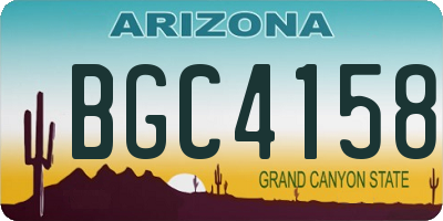 AZ license plate BGC4158