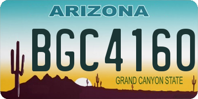 AZ license plate BGC4160