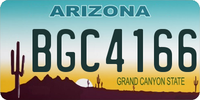 AZ license plate BGC4166