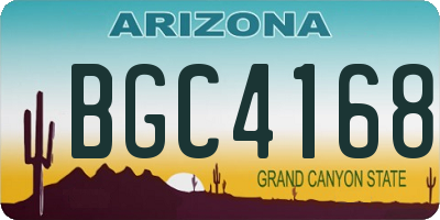 AZ license plate BGC4168