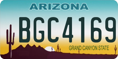 AZ license plate BGC4169