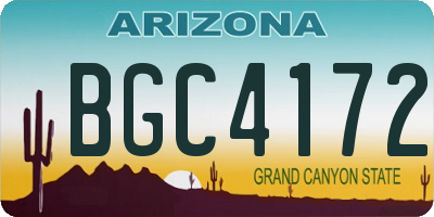 AZ license plate BGC4172