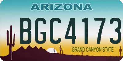 AZ license plate BGC4173