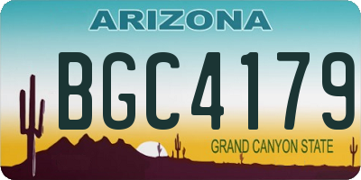 AZ license plate BGC4179