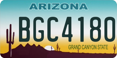 AZ license plate BGC4180