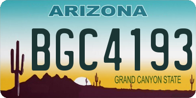 AZ license plate BGC4193